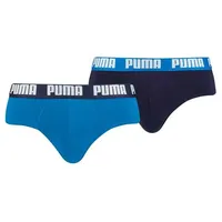 Puma Slip »PUMA MEN EVERYDAY BRIEFS 2P«, Packung, 2er Pack, mit Logobund, blau