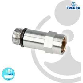 tecuro Adapter für Sanitärschlauch Anschlussrohr mit Innengewinde M10x1 auf Außengewinde M12x1, MS-verchromt