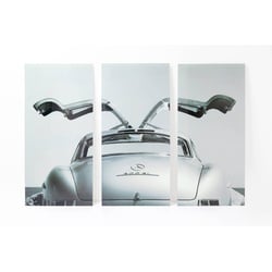 KARE DESIGN Glasbild 240 x 160 cm Triptychon Oldtimer 51522 Glas Grau