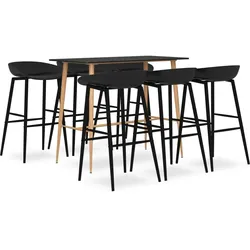 vidaXL 7-tlg. Bar-Set Schwarz