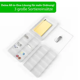 BigDean Sortierbox Aufbewahrung 24 x 18,5 x 16 cm 3-tlg. transparent