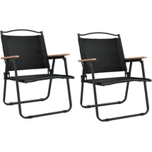 vidaXL Campingstuhl 2er Set Schwarz