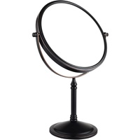 Nicesail Kosmetikspiegel mit 10x Vergrößerung Tischspiegel Schwarz Ölgeriebene Bronze Schminkspiegel Stehend Vergrößerungsspiegel für Bad 360° Schwenkbar Doppelseitiger Spiegel,Φ 20cm