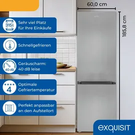 GGV Exquisit Exquisit Kühl-Gefrierkombination, KGC5320-95-E-040C inoxlook - Silber