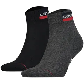 Levi's Kurzsocken 2 Paar Grau/Schwarz 39-42