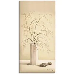 Wandbild ARTLAND "Birkenzweig", beige (farbe bild(er): naturfarben), B:50cm H:100cm, Bilder, als Alubild, Outdoorbild, Leinwandbild in verschied. Größen