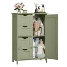 VASAGLE Badezimmerschrank 30 x 82 x 55 cm Grün