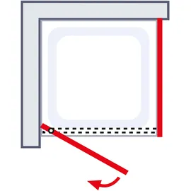 Schulte Drehtür mit Seitenwand 90 x 90 x 200 cm Trend 2.0 mattschwarz