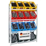 Proregal Getränkekistenregal 185 x 136 x 34 cm Silber