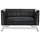 HJH Office Lounge Sofa CURACAO Kunstleder 73 x 53 x 130 cm Schwarz gepolstert