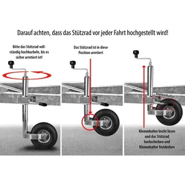 LAS Stützrad mit Kurbel 48 mm