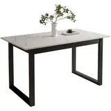 lookway ARTON II ausziehbarer Tisch 140 cm, Schwar, Schwarzmetall U-Beine - Schwarz