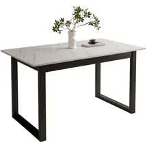 lookway ARTON II ausziehbarer Tisch 140 cm, Schwar, Schwarzmetall U-Beine - Schwarz