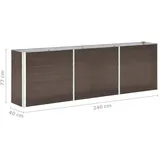 vidaXL Garten-Hochbeet verzinkter Stahl rechteckig 240 x 40 x 77 cm Braun  
