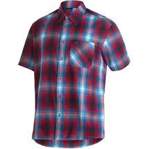 Maier Sports Mauro Kurzarmhemd Salsa/Blue Aster/Check 68