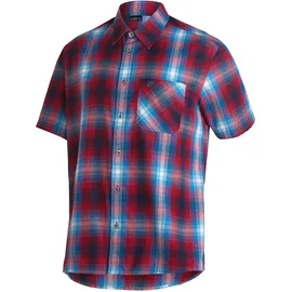 Maier Sports Mauro Kurzarmhemd Salsa/Blue Aster/Check 68