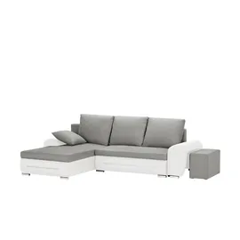 Sofa.de Ecksofa mit Beleuchtung und Schlaffunktion Emma ¦ grau ¦ Maße (cm): B: 280 H: 96 T: 184.0