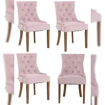 CLP 4er Set Esszimmerstuhl Aberdeen Samt I Mit Hochwertiger Polsterung Und Samtbezug I Polsterstuhl Mit Gestell Aus Kautschukholz