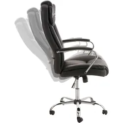 DELUKE® Bürostuhl JUBEL - 115x62x70, Schwarz | Kunstleder | Metall in Chromoptik Gestell | ergonomische Bürostühle Homeoffice Stuhl mit Rollen