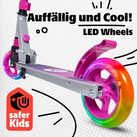 Apollo Skyracer 145 mm City-Roller mit Federung| LED-Rollen klappbar rosa|bunt No Size