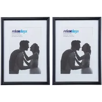 Relaxdays Bilderrahmen 2er Set, 13x18 cm, Passepartout 9x13 cm,