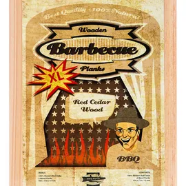 Axtschlag Holzplanke XL 40 x 15 cm Holz rot