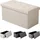 Woltu Sitzhocker mit Stauraum Leinen 76 x 38 x 38 cm Cremeweiß/Beige