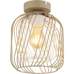 Deckenleuchte Wohnzimmerlampe Deckenlampe Sandfarbe Metallgeflecht E27