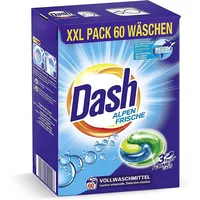 Dash Alpen Frische 3-in-1 Caps Sparpack | 60 Waschladungen | Waschmittel-Caps für weiße & helle Wäsche | 3-in-1 Formel für Frische, Reinheit & Sauberkeit | Dermatologisch getestet (1,49 kg)