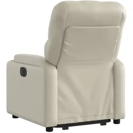 vidaXL Relaxsessel mit Aufstehhilfe Kunstleder 92 x 99,5 x 0 cm Creme