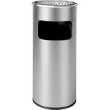 Relaxdays Standaschenbecher mit Inneneimer 30 l Silber