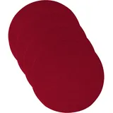 AddGrace 4er Pack Rund Sitzkissen Abnehmbares Stuhlkissen Rund mit Rutschfestem Boden Indoor Sitzpolster für Esszimmer, Küche 40 x 40 cm, Rot