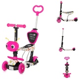 Lorelli Scooter Smart Plus 5 in 1 verstellbar PU Räder leuchten ABEC-7 Lager rosa Schmetterlinge