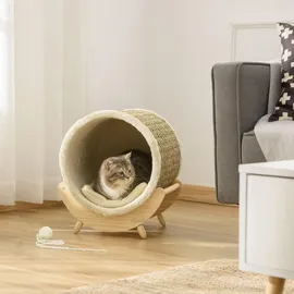PawHut Katzenhöhle mit Regal und Kratzunterlage