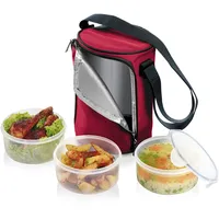 Tescoma Essenträger FRESHBOX, mit 3 Dosen 1.5 l, bordeauxrot