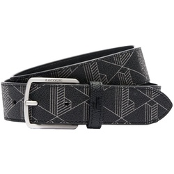 LACOSTE Herren Gürtel - Coated Canvas Monogram Belt, 35 mm Schwarz 105 cm