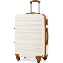luxuskollektion Hartschalen-Trolley 4-Rollen 56 cm / 40 l weiß/braun