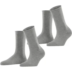 Socken ESPRIT "Basic Pure", Damen, Gr. 39-42, light graumeliert, Baumwollmischung, unifarben, normal, Socken, ohne einschneidendes Bündchen, Basic-Socke, Uni-Strümpfe atmungsaktiv