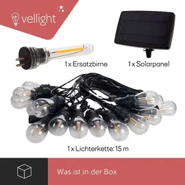 VELLEMAN Solar LED Lichterkette 15 m Schwarz