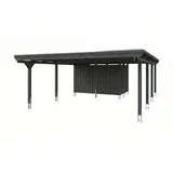 SKANHOLZ Doppelcarport 609 x 8,46 m schiefergrau inkl. Abstellraum