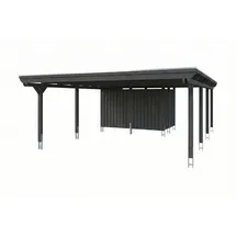 SKANHOLZ Doppelcarport 609 x 8,46 m schiefergrau inkl. Abstellraum