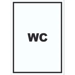 WC Schild mit Text Toilette Klo hochkant A0 (841x1189mm)