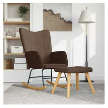 vidaXL Schaukelsessel mit Hocker 0 x 0 x 0 cm Braun