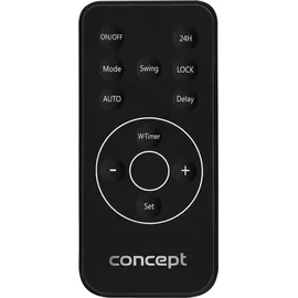 Concept Keramik Wandheizung mit Fernbedienung LED-Display Keramik-Wandheizlüfter Timer Lüfterfunktion Oszillation 2000W bis zu 20 m2 Schwarz (Schwarz)