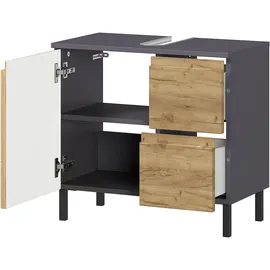 Germania Waschbeckenunterschrank 60 x 56 x 34 cm Grau/Eiche