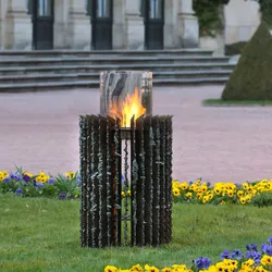 muenkel design Kalypso [Ethanol Gartenfeuer mit Schmelzoptik]: M