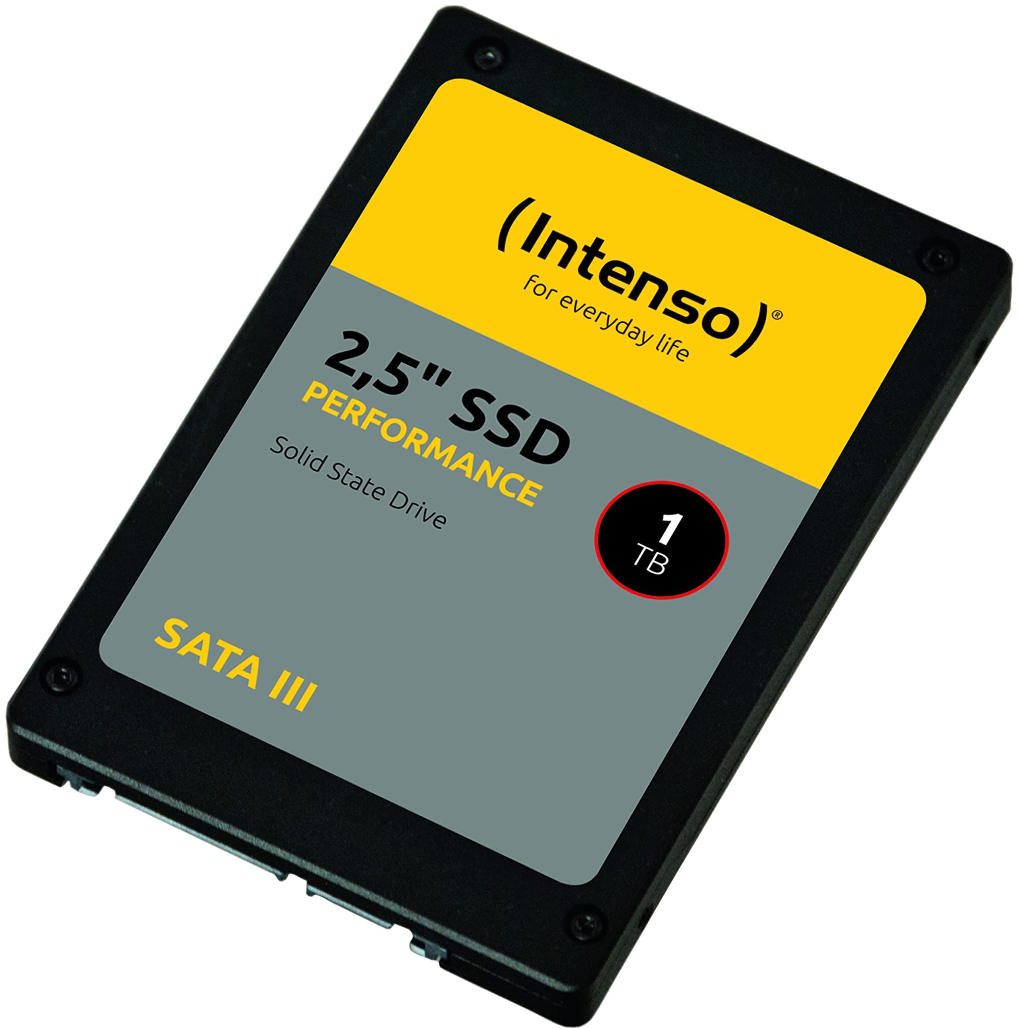 Intenso Interne 2,5" SSD SATA III Performance, 1 TB, 550 MB/Sekunden, Schwarz, Festkörper-Laufwerk