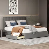 AUTOLOCK Polsterbett 140 x 200 cm Grau