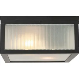 QAZQA AußenDeckenleuchte Aluminium Glas 2-flammig IP44 schwarz
