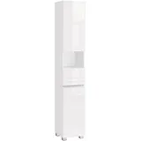 VASAGLE Badezimmerschrank 30 x 30 x 170 cm Weiß MDF